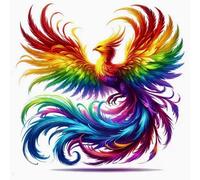 Renqidian Kit de Pintura de Diamantes 5D Fénix de colores DIY Adultos y Niños Diamantes Cristal Artes Bordado Decoración de La Pared Del Hogar 50x50 cm