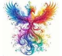 Renqidian Kit de Pintura de Diamantes 5D Fénix de colores DIY Adultos y Niños Diamantes Cristal Artes Bordado Decoración de La Pared Del Hogar 50x50 cm