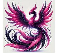 Renqidian Kit de Pintura de Diamantes 5D Fénix DIY Adultos y Niños Diamantes Cristal Artes Bordado Decoración de La Pared Del Hogar 50x50 cm