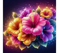Renqidian Kit de Pintura de Diamantes 5D Flores preciosas DIY Adultos y Niños Diamantes Cristal Artes Bordado Decoración de La Pared Del Hogar 50x50 cm