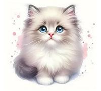 Renqidian Kit de Pintura de Diamantes 5D Gatos y animales DIY Adultos y Niños Diamantes Cristal Artes Bordado Decoración de La Pared Del Hogar 50x50 cm