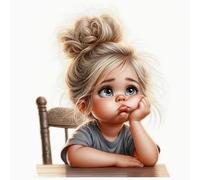 Renqidian Kit de Pintura de Diamantes 5D Niña adorable DIY Adultos y Niños Diamantes Cristal Artes Bordado Decoración de La Pared Del Hogar 50x50 cm