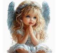 Renqidian Kit de Pintura de Diamantes 5D Niña ángel DIY Adultos y Niños Diamantes Cristal Artes Bordado Decoración de La Pared Del Hogar 50x50 cm