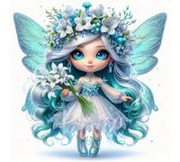 Renqidian Kit de Pintura de Diamantes 5D Niña hada mariposa DIY Adultos y Niños Diamantes Cristal Artes Bordado Decoración de La Pared Del Hogar 50x50 cm