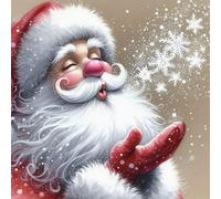 Renqidian Kit de Pintura de Diamantes 5D Papá Noel con copos de nieve DIY Adultos y Niños Diamantes Cristal Artes Bordado Decoración de La Pared Del Hogar 50x50 cm
