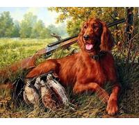 Renqidian Kit de Pintura de Diamantes 5D perro de caza de animales Principiantes DIY Diamond Painting Kit para Principiantes Decoración del Hogar 40x50cm