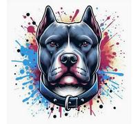Renqidian Kit de Pintura de Diamantes 5D Perro pintado DIY Adultos y Niños Diamantes Cristal Artes Bordado Decoración de La Pared Del Hogar 50x50 cm