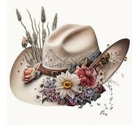 Renqidian Kit de Pintura de Diamantes 5D Sombrero con flores DIY Adultos y Niños Diamantes Cristal Artes Bordado Decoración de La Pared Del Hogar 50x50 cm