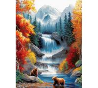Renqidian Kit de Punto de Cruz Para Estampado Paisaje natural 11CT Quilates Adultos Kits de Bordado Preimpreso,Decoración Del Hogar 40x50 cm