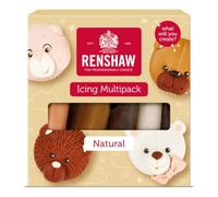 Renshaw Fondant Multipack Natural Colours 5x100g - Listo para Extender, Óptimo para Cubrir y Decorar Tartas, Cupcakes y Galletas - 5x100 g