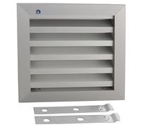 RENSON rejilla de ventilación, láminas de rejilla 20 x 20 cm, para muro de fijación, incluye mosquitera | aluminio plata anodizado