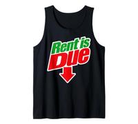 Rent is Due Shirt - Funny Downward Arrow Retro Parody Design Camiseta sin Mangas
