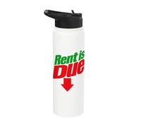 Rent is Due Shirt - Funny Downward Arrow Retro Parody Design Stainless Steel Insulated Water Bottle