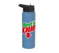 Rent is Due Shirt - Funny Downward Arrow Retro Parody Design Stainless Steel Insulated Water Bottle