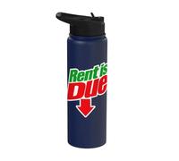 Rent is Due Shirt - Funny Downward Arrow Retro Parody Design Stainless Steel Insulated Water Bottle