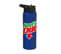Rent is Due Shirt - Funny Downward Arrow Retro Parody Design Stainless Steel Insulated Water Bottle