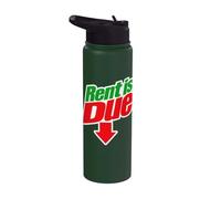 Rent is Due Shirt - Funny Downward Arrow Retro Parody Design Stainless Steel Insulated Water Bottle
