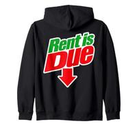 Rent is Due Shirt - Funny Downward Arrow Retro Parody Design Sudadera con Capucha