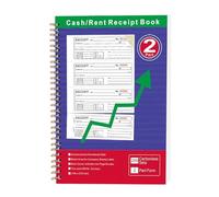 Rent Receipt Book - Espiral Binding Carbonless Copy System, Two Ply Payment Pads, Organized Transaction Log Notebook, Handwritten Billing Register, Financial Documentation Supply For Landlord