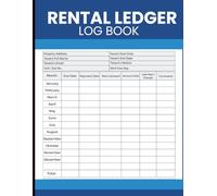 Rental Ledger Log Book: Monthly Rent Tracking Pages for Tenant Information, Payments, and Charges