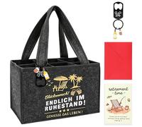 Rentner Geschenk Mann Ruhestand Männerhandtasche Bier Filz 6 Flaschen Biertasche für Männer Renteneintritt Geschenk Lustig Bier Geschenke für Männer Bierliebhaber Kollegen mit Flaschenöffner Karte