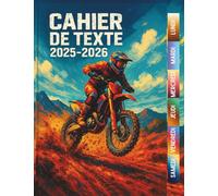 Rentrée à toute vitesse - Organise ton année scolaire comme un vrai rider, Pour CP, CE1, CE2, CM1, CM2, filles et garçons, Motif Motocross.
