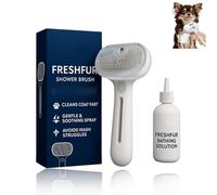 Renu Dog Brush, Renu Dog Brush with Steam, Freshfur Shower +bathing Solution, 3 in 1 Rechargeable Steams Cat Brushes, One-Touch Fur Removal for Dogs and Cats No Need to Rinse (1Set)