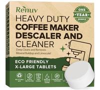 Renuv Pastillas descalcificadoras y limpiadoras para cafetera, suministro de 1 año funciona con Breville, Delonghi, Keurig, Nespresso, Miele, Ninja, Jura, Mr Coffee, cafetera Cuisinart y máquinas de