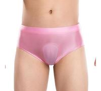 renvena Bragas para hombre Crossdresser Slip Sissy Bragas Hiding Gaff Panties Nylon Briefs Tanga Ropa Interior Lencería, Rosa., XXL