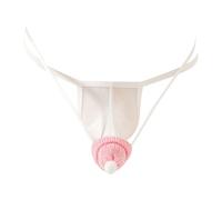 renvena Calzoncillos tipo tanga para hombre, divertidos, con gorro desmontable, ropa interior, Tipo C Blanco Rosa, Talla única