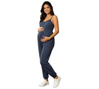 renvena Mono de embarazo para embarazo, pantalones de peto sueltos, mono para el embarazo, trajes combinados para el día a día, ropa de trabajo con cuello en V profundo, azul, XXL
