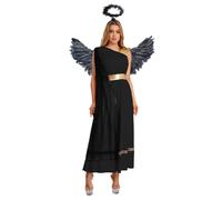 renvena Mujer Conjunto Disfraces Ángel Disfraz Cosplay Traje Toga Y Diablo | Festival,Traje Actuación Fiestas Festivales,Vestuario Princesa Ángel,Espectáculo,Cosplay,Carnavales,Accesorios Para Fotos