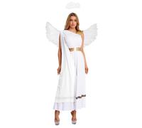 renvena Mujer Conjunto Disfraces Ángel Disfraz Cosplay Traje Toga Y Diablo | Festival,Traje Actuación Fiestas Festivales,Vestuario Princesa Ángel,Espectáculo,Cosplay,Carnavales,Accesorios Para Fotos