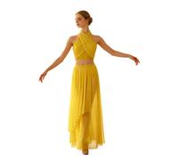 renvena Mujer Práctica Danza Lírica Moderna Y Contemporánea Leotard Ballet Amarillo M