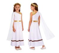 renvena Niña Conjunto Toga Disfraz Princesa Griega Traje De Para Niñas | Vestido Toga Griega Antigua,Disfraz Hada,Con Diadema,Fiestas Temáticas,Cosplay Filósofos,Tema Historia,Juego Simulación