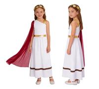 renvena Niña Conjunto Toga Disfraz Princesa Griega Traje De Para Niñas | Vestido Toga Griega Antigua,Disfraz Hada,Con Diadema,Fiestas Temáticas,Cosplay Filósofos,Tema Historia,Juego Simulación