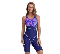 renvena Traje de baño de una pieza para mujer, traje de baño deportivo, sin mangas, traje de surf, traje de baño de verano, azul, S