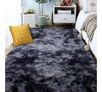 RENWEIWEI Alfombra de Felpa 80 x 140 cm Diseño Tie Dye Alfombra Grande para Interiores Personalizable para Sala de Estar Dormitorio, Gris Oscuro