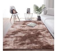 RENXTAO Alfombra de Felpa 130 x 130 cm Peludas y Esponjosas Alfombras de Habitación Modernas para Dormitorio y Habitación Infantil, Marrón