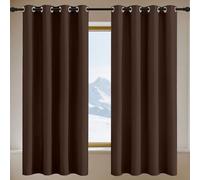 RENXTAO Cortinas Dormitorio Opacas 1 Pieza 170 x 230 cm Poliéster, 100% Blackout con Ojales Tenda Soggiorno Camera da Letto para Ventanas Dormitorio, marrón