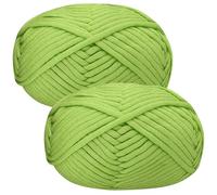 Renyiz Hilo grueso para ganchillo, 2 x 50 g, lana gruesa suave para principiantes y proyectos de amigurumi, kit de inicio de ganchillo fácil, hilo verde
