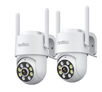 Reobiux 1080P Camara Vigilancia WiFi Exterior/Interior,Camaras Vigilancia Domicilio WiFi,2.4G,PTZ 360,Visión Nocturna Color,Audio Bidireccional,Detección Humana,Alarma,3m Cable,IP66