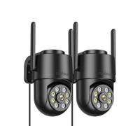 Reobiux Camara Vigilancia WiFi Exterior/Interior,Camaras Vigilancia Domicilio WiFi,2.4G,PTZ 360,Visión Nocturna Color,Audio Bidireccional,Detección Humana,Alarma,3m Cable,IP66