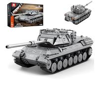 Reobrix 77038 Tanque Leopard 1 Militar, Set de Construcción 1:26 para Adultos, Tanque de Combate Guerra Fría, Modelo con Licencia World of Tanks, Regalo para Fans Militares (1273 Piezas)