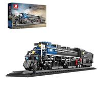 Reobrix Big Boy Train - Juego de bloques de construcción para adultos, modelo de locomotora de vapor 66805