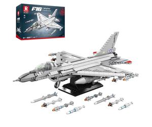 Reobrix F-16 Fighter Jet Building Set, 1337 PCS Military Model Kit, 14+