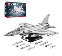 Reobrix F-16 Fighter Jet Building Set, 1377 PCS Military Model Kit, 14+