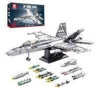 Reobrix F-18 Fighter Jet - Juegos de construcción para adultos, modelo de exhibición militar de avispón 33022, juego coleccionable de avión militar técnico, regalos de juguetes para fanáticos de la