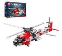 Reobrix HH-60J Kit de construcción de helicóptero de rescate, kit de construcción de avión de helicóptero militar, 33026, modelo de avión, coleccionable, decoración del hogar, regalos para 14 años