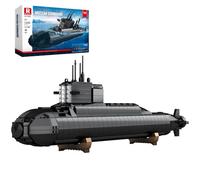 Reobrix Juegos de construcción de submarinos nucleares para adultos, kit de modelo submarino con luces 800, decoración técnica coleccionable para el hogar y oficina